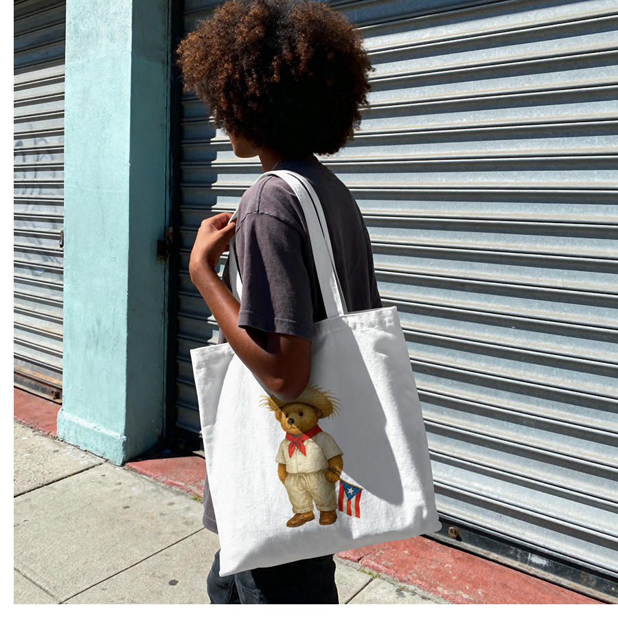 Puerto Rican Jíbaro Bear Tote Bag