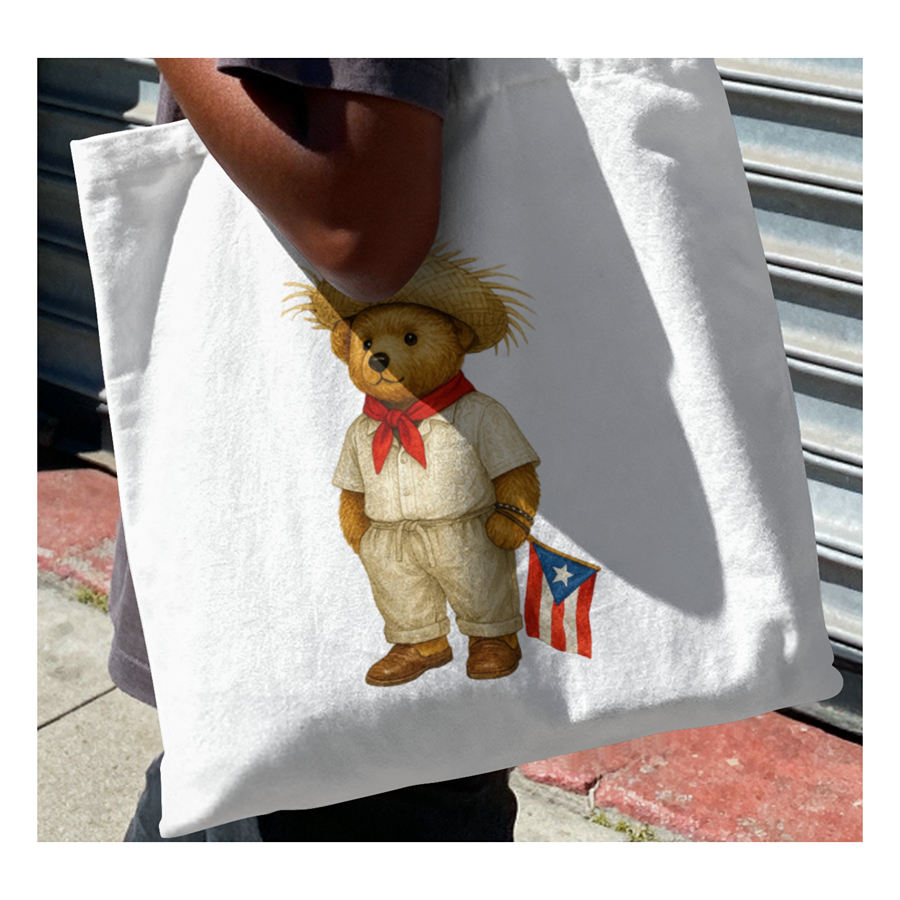 Puerto Rican Jíbaro Bear Tote Bag